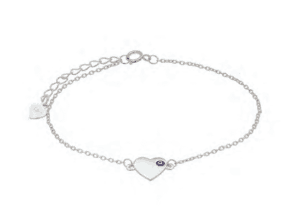 Сребърна гривна със сърце и синьо око - Image 1