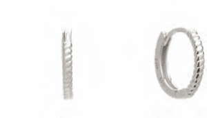 Сребърни дамски обеци релефни халки с английско закопчване  |  Бижута