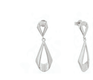 Сребърни изчистени висящи обеци "Капки"с винт - Image 1