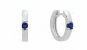 Сребърни обеци „Халка“ със син цирконий  |  Бижута