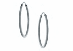 Сребърни обеци халки гладки с голям диаметър  |  Бижута