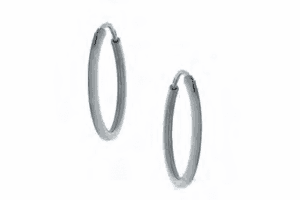 Сребърни обеци халки гладки със среден диаметър  |  Бижута