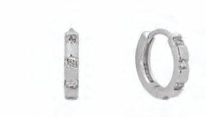 Сребърни обеци халки с 3 камъка кубичен цирконий, английско закопчване | HappyMarket.bg Сребърни обеци халки с 3 камъка кубичен цирконий, английско закопчване | Бижута