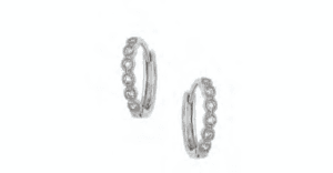 Сребърни обеци халки с цирконии  |  Бижута