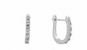 Сребърни обеци на английско закопчаване и циркони  |  Бижута