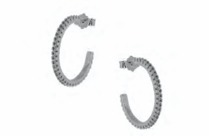 Сребърни обеци на винт полухалки с цирконии | HappyMarket.bg Сребърни обеци на винт полухалки с цирконии | Бижута