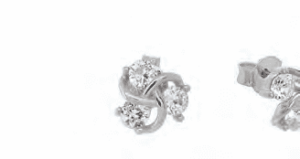 Сребърни обеци с винт "Три Циркончета" - Image 1