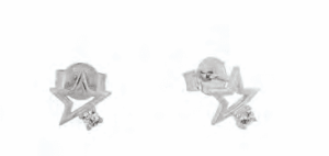 Сребърни обеци с винт "Звездички" с циркони - Image 1