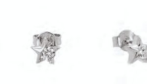 Сребърни обеци с винт „Звездички“ с циркони  |  Бижута