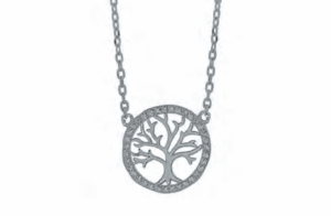 Сребърно колие „Дървото на живота“ с цирконий  |  Бижута