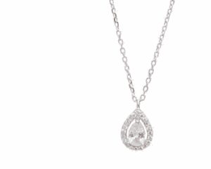 Сребърно колие с циркони "Капка" - Image 1