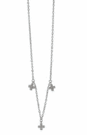 Сребърно колие Три Кръста с цирконии  |  Бижута