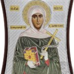 Сребърна цветна икона Св. Петка, 6х7см  |  Икони