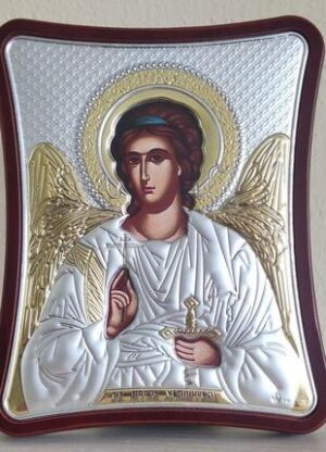 Сребърна икона Ангел Пазител, 12х15см - Image 1