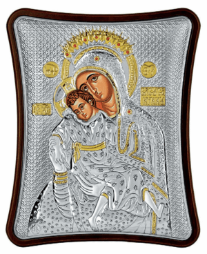 Сребърна икона на Пресвета Богородица "Милостива (Кикска, Кикотиса)", 15х20см - Image 1