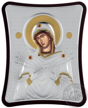 Сребърна икона Богородица Седмострелна, 12х15см  |  Икони