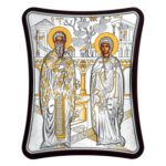 Сребърна икона – Св. Киприян и Юстина, 6х7см  |  Икони