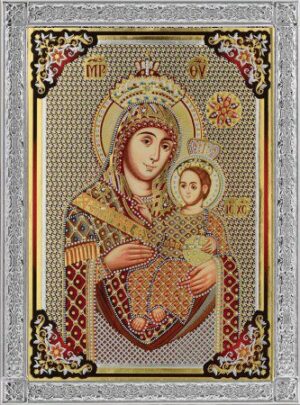 Сребърна икона с цял обков от сребро Светa Богородица Витлеемска, 6.5х9см | HappyMarket.bg Сребърна икона с цял обков от сребро Светa Богородица Витлеемска, 6.5х9см | Икони