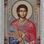 Сребърна икона с цял обков от сребро  Св. Фанурий, 6.5×9см  |  Икони