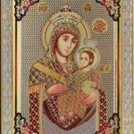 Сребърна икона с цял обков от сребро и позлата Светa Богородица Витлеемска, 14х19см  |  Икони