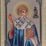 Сребърна икона с цял обков от сребро и позлата Св. Спиридон, 6.5×9см  |  Икони