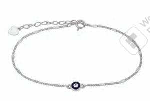 Сребърна гривна с кръгла висулка“Окото на Назар“,тъмносиньо | HappyMarket.bg Сребърна гривна с кръгла висулка“Окото на Назар“,тъмносиньо | Бижута