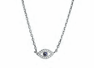 Сребърно колие с цирконии “Окото на Назар” - Image 1
