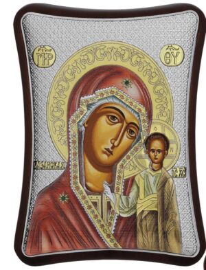 Сребърна цветна икона Богородица Казанска, 15х20см | HappyMarket.bg Сребърна цветна икона Богородица Казанска, 15х20см | Икони