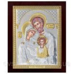 Сребърна икона на Св.Богородица Кикотиса с дървена рамка и стъкло, 53.5×68.5см  |  Икони