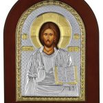 Сребърна цветна икона с магнит Светото Семейство, MB/E1105OX-C,  4×6см  |  Икони