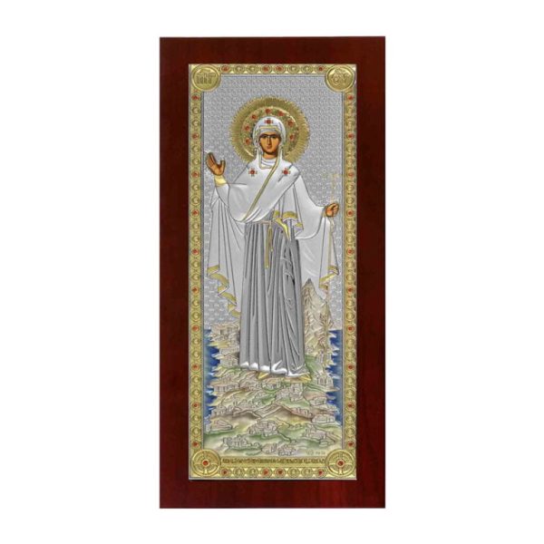 Сребърна икона на Света Богородица Атонска, MA/E1204AX-1C, 14X29,5см | HappyMarket.bg Сребърна икона на Света Богородица Атонска, MA/E1204AX-1C, 14X29,5см | Икони
