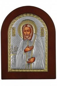 Сребърна икона Св. Серафим Саровски, MA/E1124BX, 15×21см  |  Икони