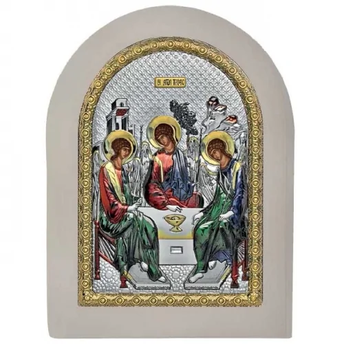 Сребърна икона, цветна с бяла рамка, Света Троица, MA/E1136/WH-BXC, 15×21см | HappyMarket.bg Сребърна икона, цветна с бяла рамка, Света Троица, MA/E1136/WH-BXC, 15×21см | Икони