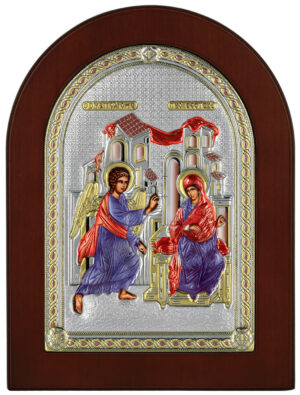 Сребърна цветна икона Благовещение,MA/E1117DX-C  10x14см - Image 1