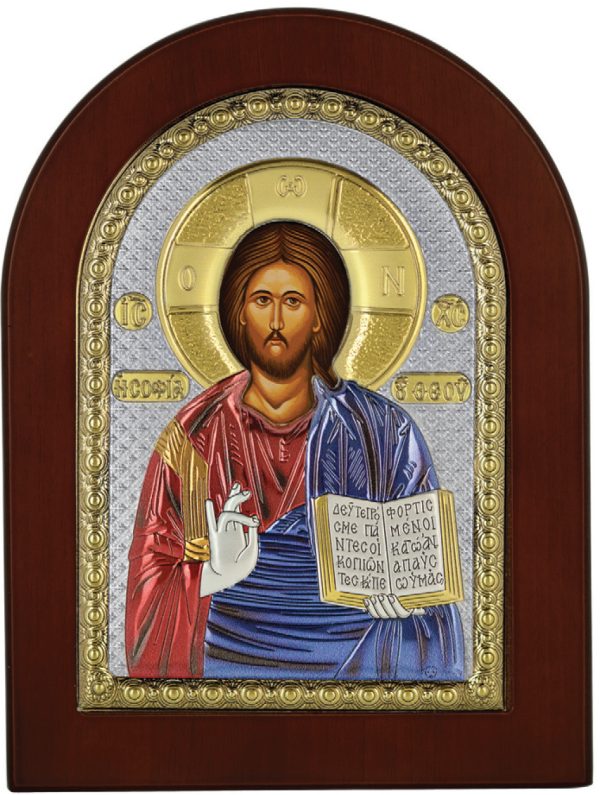 Сребърна цветна икона на Исус Христос, MA/E1107EX-C, 7,5×9,5см | HappyMarket.bg Сребърна цветна икона на Исус Христос, MA/E1107EX-C, 7,5×9,5см | Икони