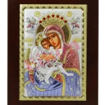Сребърна икона Богородица Атонската игуменка, MA/E1204AX, 14X29,5см  |  Икони