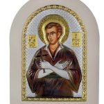 Сребърна икона Свети Панталеймон, MA/E1120DX, 10×14см  |  Икони