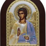 Сребърна цветна икона с бяла рамка Св. Паисий, MA/E1127BX-C 15×21см  |  Икони