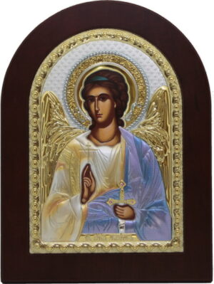 Сребърна икона с цветове Ангел Пазител, MA/E1126BX-C, 15x21см - Image 1