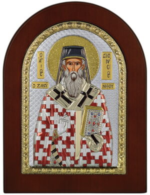 Сребърна цветна икона Св. Дионисий, MA/E1145DX-C, 10×14см  |  Икони