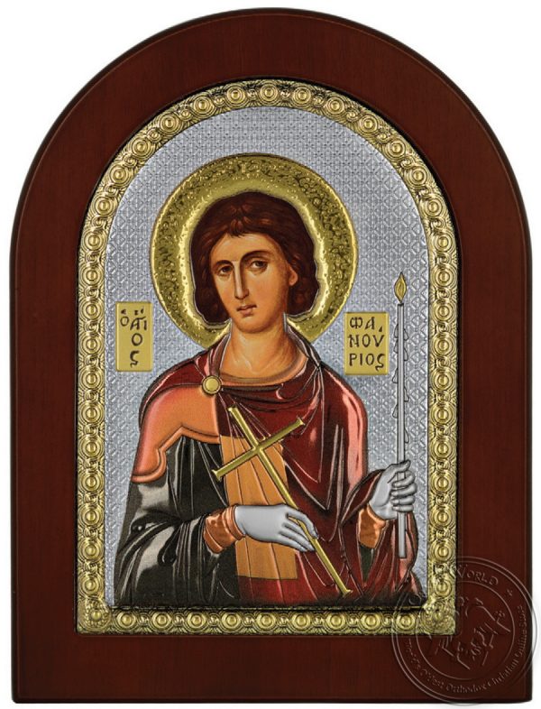 Сребърна цветна икона на Свети Фанурий, MA/E1139DX-C 10×14см | HappyMarket.bg Сребърна цветна икона на Свети Фанурий, MA/E1139DX-C 10×14см | Икони