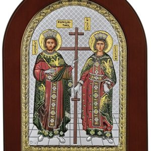 Сребърна цветна икона Св. Константин и Елена, MA/E1146BX-C, 15×21см  |  Икони