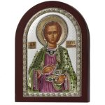 Сребърна икона Свети Панталеймон, MA/E1140AX, 20×26см  |  Икони