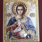 Сребърна цветна икона с бяла рамка Свети Йоан Руски, Изповедник, MA/E1141/WH-DXC, 10×14см  |  Икони