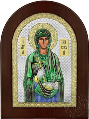 Сребърна цветна икона Света Параскева, MA/E1148BX-C, 15×21см  |  Икони