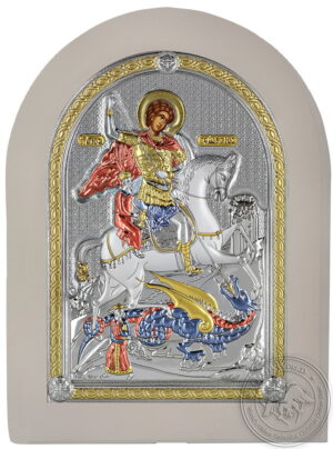 Посребрена икона на св. Георги