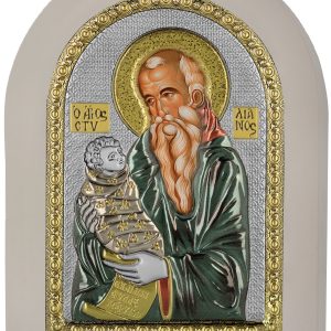 Сребърна икона с цвят и бяла рамка Св. Стилиян, MA/E1138/WH-EXC  7,5×9,5см  |  Икони