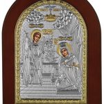 Сребърна цветна икона Благовещение,MA/E1117VX-C 25×33см  |  Икони