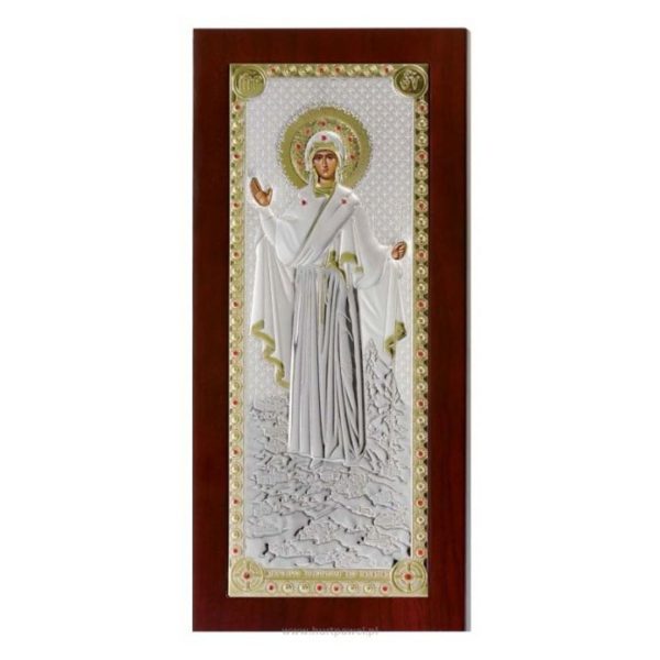 Сребърна икона Богородица Атонската игуменка, MA/E1204AX, 14X29,5см | HappyMarket.bg Сребърна икона Богородица Атонската игуменка, MA/E1204AX, 14X29,5см | Икони
