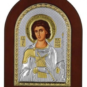 Сребърна икона на Свети Фанурий, MA/E1139DX, 10×14см  |  Икони